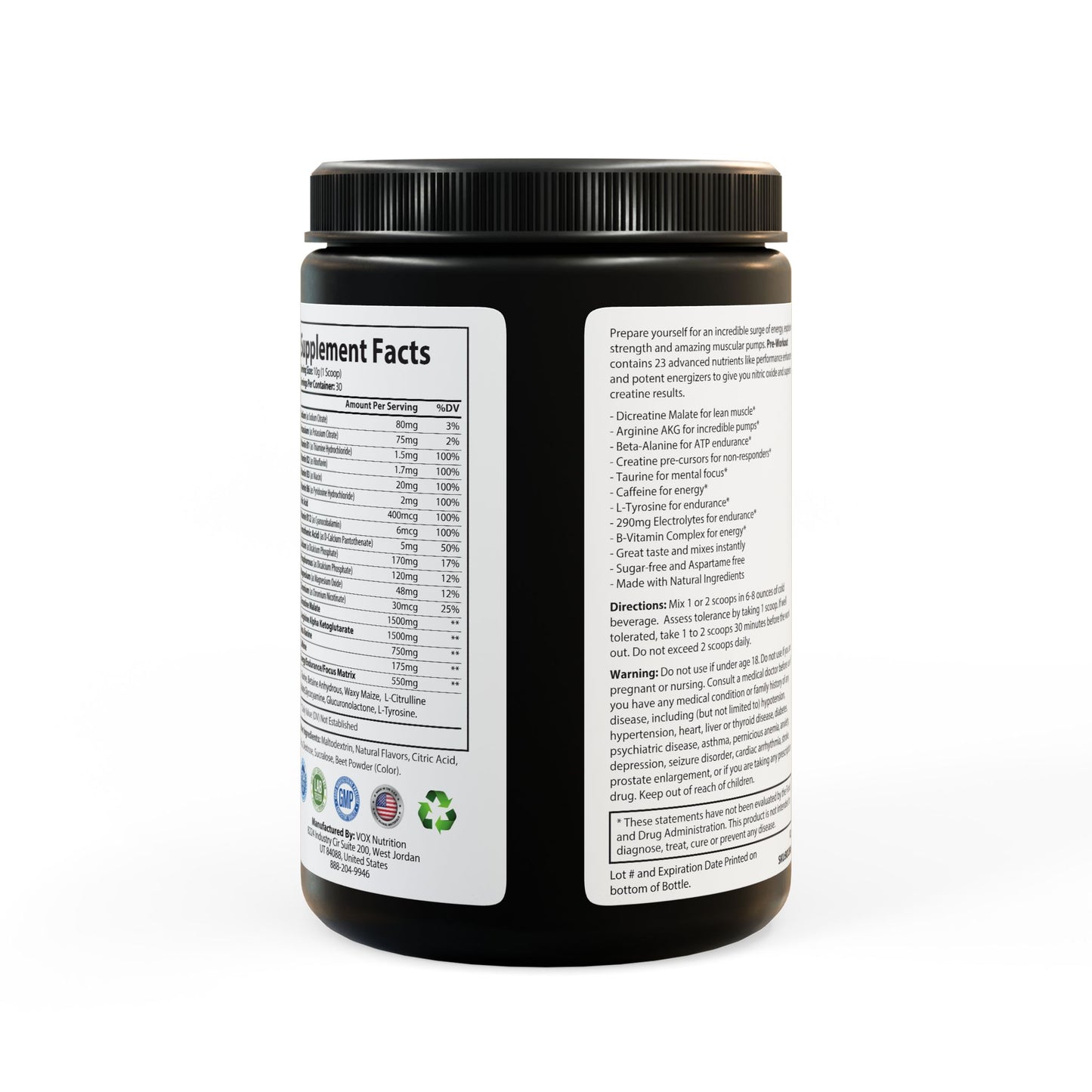 "Flex Up" Pre-Workout Supplement, Watermelon (300g, 10.58oz)